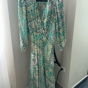 ba&sh Green Paisley Floral Midi Dress